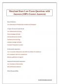Maryland State Law Exam Questions with  Answers &lpar;100&percnt; Correct Answers&rpar;