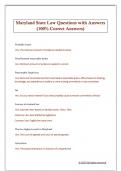 Maryland State Law Questions withMaryland State Law Questions with Answers  &lpar;100&percnt; Correct Answers&rpar; Answers  &lpar;100&percnt; Correct Answers&rpar;
