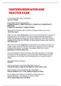 Certified Medication Aide Practice Exam Test 2024&sol;2025