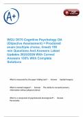 WGU D570 Cognitive Psychology OA &lpar;Objective Assessment&rpar; &equals; Proctored exam &lpar;multiple choice&comma; timed&rpar; 150 min Questions And Answers Latest Updates 2025&sol;2026 With Correct Answers 100&percnt; With Complete Solutions