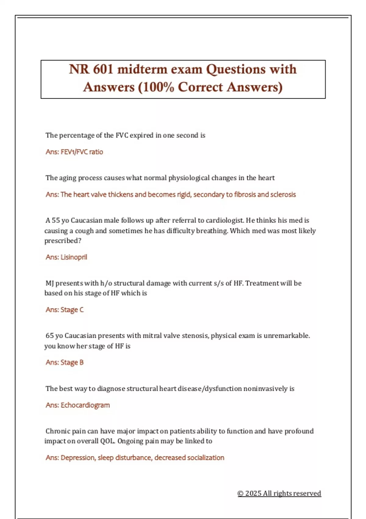 NR 601 midterm exam Questions with Answers (100% Correct Answers) - NR ...