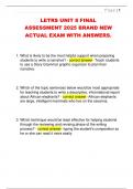 LETRS UNIT 8 FINAL  ASSESSMENT 2025 BRAND NEW  ACTUAL EXAM WITH ANSWERS&period;