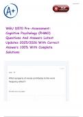 WGU D570 Pre-Assessment&colon; Cognitive Psychology &lpar;PHMO&rpar; Questions And Answers Latest Updates 2025&sol;2026 With Correct Answers 100&percnt; With Complete Solutions