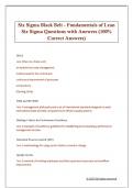 Six Sigma Black Belt - Fundamentals of Lean  Six Sigma Questions with Answers &lpar;100&percnt;  Correct Answers&rpar;