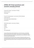 OPMA 407 Final questions and answers already passed