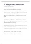 PS 263 Final Exam questions well answered passed