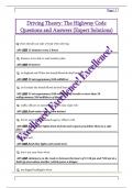 Driving Theory&colon; The Highway Code  Questions and Answers &lpar;Expert Solutions&rpar; 