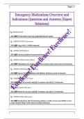 Emergency Medications Overview and  Indications Questions and Answers &lpar;Expert  Solutions&rpar; 