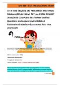 ATI B  MN 580&sol;MN 580 PEDIATRICS MATERNAL  Midterm&sol;FINAL EXAM  ACTUAL EXAM NEWEST  2025&sol;2026 COMPLETE TEST-BANK Verified  Questions and Answers with Detailed  Rationales Graded A&plus; Guaranteed Pass -Ace  your Exam
