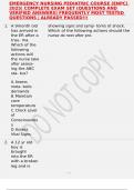 EMERGENCY NURSING PEDIATRIC COURSE &lpar;ENPC&rpar; 2025&vert; COMPLETE EXAM SET &lpar;QUESTIONS AND VERIFIED ANSWERS&rpar; FREQUENTLY MOST TESTED QUESTIONS &vert; ALREADY PASSED&excl;&excl;&excl;