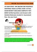 ATI OBSTETRICS  MN 580&sol;MN 580 PEDIATRICS  MATERNAL Midterm&sol;FINAL EXAM  ACTUAL  EXAM NEWEST 2025&sol;2026 COMPLETE TEST BANK Verified Questions and Answers with  Detailed Rationales Graded A&plus; Guaranteed  Pass -Ace your Exam 