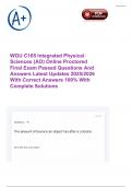 WGU C165 Integrated Physical Sciences &lpar;AO&rpar; Online Proctored Final Exam Passed Questions And Answers Latest Updates 2025&sol;2026 With Correct Answers 100&percnt; With Complete Solutions
