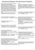 Blood Borne Pathogens Test with Answers Graded A&plus;