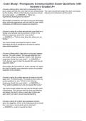 Case Study&colon; Therapeutic Communication Exam Questions with Answers Graded A&plus;