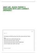 ANAT 100 - BLOCK THEORY 3 QUESTIONS WITH 100&percnt; CORRECT ANSWERS&excl;&excl;