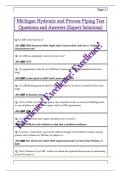 Michigan Hydronic and Process Piping Test  Questions and Answers &lpar;Expert Solutions&rpar; 
