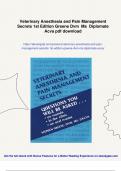 Veterinary Anesthesia and Pain Management Secrets 1st Edition Greene Dvm  Ms  Diplomate Acva - Digital Download