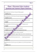 Phase 1 Wisconsin Police Academy  Questions and Answers &lpar;Expert Solutions&rpar; 
