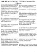 NUR HESI Pediatric Practice Exam with Verified Answers All Correct
