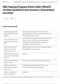RBS Training Program EXAM 2025 UPDATE Verified Questions And Answers &vert; Guaranteed Success&excl;&excl;