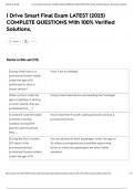 I Drive Smart Final Exam LATEST &lpar;2025&rpar; COMPLETE QUESTIONS With 100&percnt; Verified Solutions&comma;