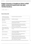Rutgers Dynamics of Healthcare EXAM LATEST &lpar;2025&rpar; COMPLETE QUESTIONS With 100&percnt; Verified Solutions&comma;