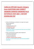 California DPR QAC Aquatic Category  Exam QUESTIONS AND CORRECT  ANSWERS &lpar;VERIFIED ANSWERS&rpar; PLUS  RATIONALES 2025 Q&A &vert; INSTANT  DOWNLOAD PDF
