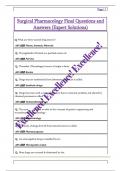 Surgical Pharmacology Final Questions and  Answers &lpar;Expert Solutions&rpar;