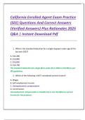 California Enrolled Agent Exam Practice  &lpar;SEE&rpar; Questions And Correct Answers  &lpar;Verified Answers&rpar; Plus Rationales 2025  Q&A &vert; Instant Download Pdf
