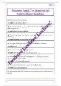 Tennessee Permit Test Questions and  Answers &lpar;Expert Solutions&rpar;