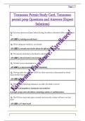 Tennessee Permit Study Card&comma; Tennessee  permit prep Questions and Answers &lpar;Expert  Solutions&rpar;