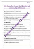 U&period;S&period; Health Care Systems Final Questions and  Answers &lpar;Expert Solutions&rpar;