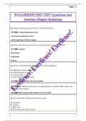 WALGREENS PRE-TEST Questions and  Answers &lpar;Expert Solutions&rpar; 