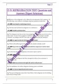 Z-51 REFRIGERATION TEST Questions and  Answers &lpar;Expert Solutions&rpar;