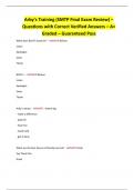 Arby's Training &lpar;SMTP Final Exam Review&rpar; &ndash; Questions with Correct Verified Answers &ndash; A&plus; Graded &ndash; Guaranteed Pass