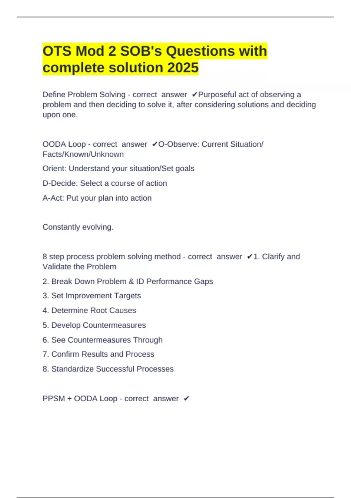 OTS Mod 2 SOB's Questions with complete solution 2025 - OTS Mod 2 SOB ...