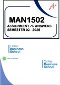 MAN1502 - Assignment 1 &lpar;Solutions & Questions&rpar; Semester 02 - 2025