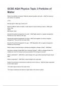 GCSE AQA Physics Topic 3 Particles of Matter Questions and answers graded A&plus; 2025&sol;2026