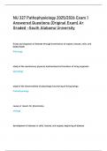 NU 327 Pathophysiology 2025&sol;2026 Exam 1  Answered Questions &lpar;Original Exam&rpar; A&plus;  Graded &ndash;South Alabama University 