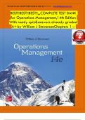 BEST&excl;&excl;BEST&excl;&excl;BEST&excl;&excl;&comma;&comma;&comma;COMPLETE TEST BANK                                             for Operations Management&comma;14th Edition  With ready quiz&answers already graded  A&plus; by William J StevensonChapters 1 &ndash;  19&comma;Compiled by Descoh Palmah&period; 