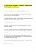 Breath Alcohol Technician Training&colon; DOT Model Course Exam Questions And Answers