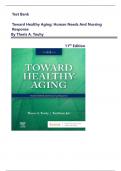 Test Bank for Toward Healthy Aging&colon; Human Needs and Nursing Response 11th Edition &lpar;Theris A&period; Touhy 2025&rpar; LATEST