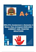 MRL3701 Assignment 1 Semester 2 Memo | Due 12 August 2025; 100% CORRECT AND TRUSTED SOLUTIONS