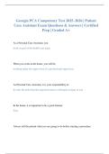 Georgia PCA Competency Test 2025&ndash;2026 &vert; Patient Care Assistant Exam Questions & Answers &vert; Certified Prep &vert; Graded A&plus;