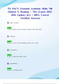 TX PACT&colon; Essential Academic Skills 700 &lpar;Subtest I&colon; Reading &ndash; 701&rpar; &lpar;Latest 2025&sol; 2026 Update&rpar; Q&sol;A &vert; 100&percnt; Correct &lpar;Verified Answers&rpar;