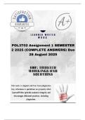 POL3702  Assignment 1 SEMESTER 2 2025 &lpar;COMPLETE ANSWERS&rpar;  Due 28 August 2025&semi;100&percnt; trusted &comma;comprehensive and complete reliable solution with clear explanation