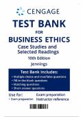 Test Bank for Business Ethics&colon; Case Studies and Selected Readings&comma; 10th Edition by Jennings