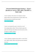 Advanced Medical-Surgical Nursing 1 &ndash; Exam 2 Questions & Answers &lpar;2025&ndash;2026&rpar; &vert; GRADED A&plus; Study Guide