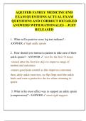 AQUIFER FAMILY MEDICINE END  EXAM QUESTIONS ACTUAL EXAM  QUESTIONS AND CORRECT DETAILED  ANSWERS WITH RATIONALES &ndash; JUST  RELEASED 