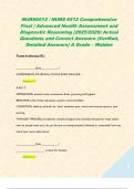 NURS6512 &sol; NURS 6512 Comprehensive Final &vert; Advanced Health Assessment and Diagnostic Reasoning &lpar;2025&sol;2026&rpar; Actual Questions and Correct Answers &lpar;Verified&comma; Detailed Answers&rpar; A Grade &ndash; Walden 